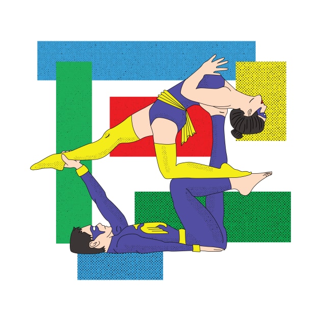 Acro yoga Superheros by Sokari