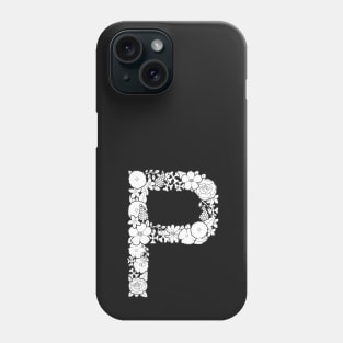 Floral Letter P Phone Case