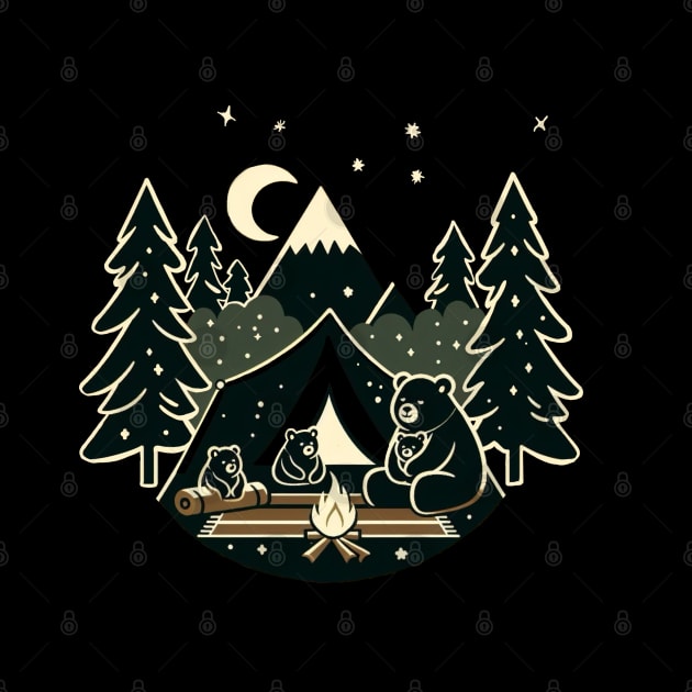 Bears on a cozy campsite by Creatures Behaving Oddly