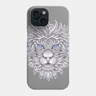 Lion face with floral ornament decoration Phone Case