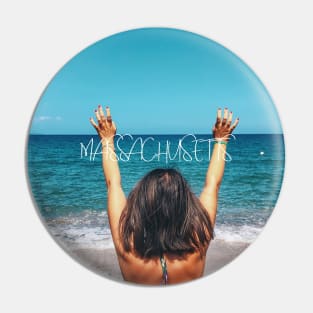 massachusetts - Best beach travel tshirt Pin