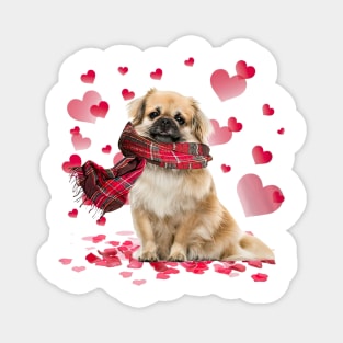 Tibetan Spaniel Hearts Love Happy Valentine's Day Magnet