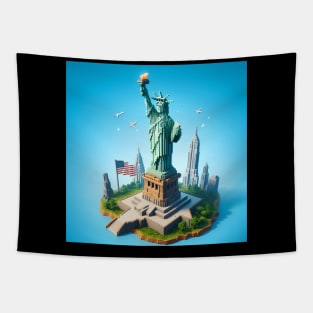 Statue of Liberty - Minecraft Style Tapestry