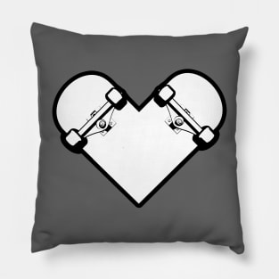 Skateboard Love Heart Pillow