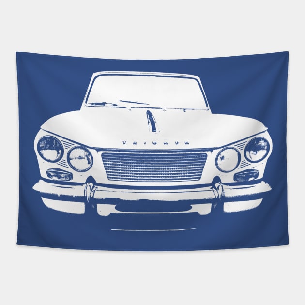 Triumph Vitesse 1960s British classic car monoblock white Tapestry by soitwouldseem