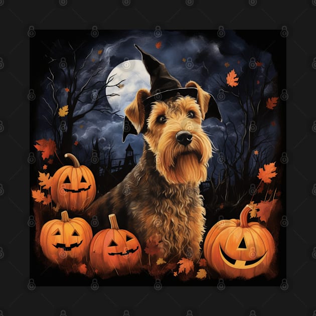 Halloween Lakeland terrier painting by NatashaCuteShop