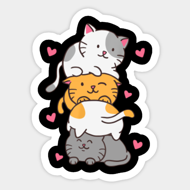 Cats Meowtain Cute Kitty Pile Anime Kawaii Neko - Cats Meowtain Cute ...