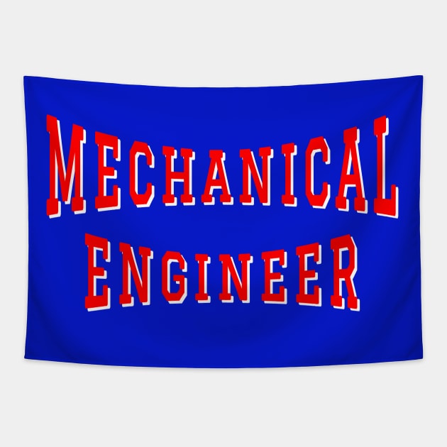 Mechanical Engineer in Red Color Text Tapestry by The Black Panther