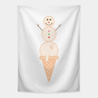 ICE CREAM SNOWMAN Tapestry