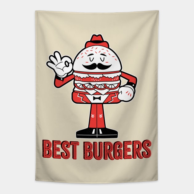 Mister Best Burgers Vintage Tapestry by LittleBunnySunshine