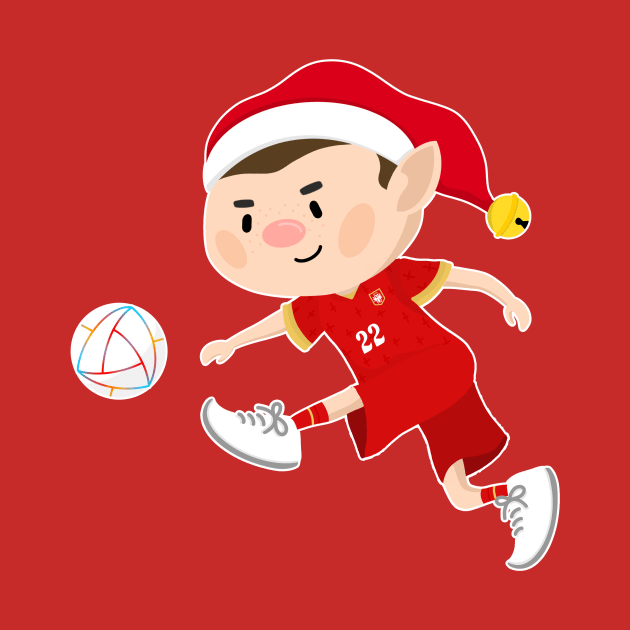 Serbia football Christmas elf. Football World Cup soccer T-Shirt by abtchlr