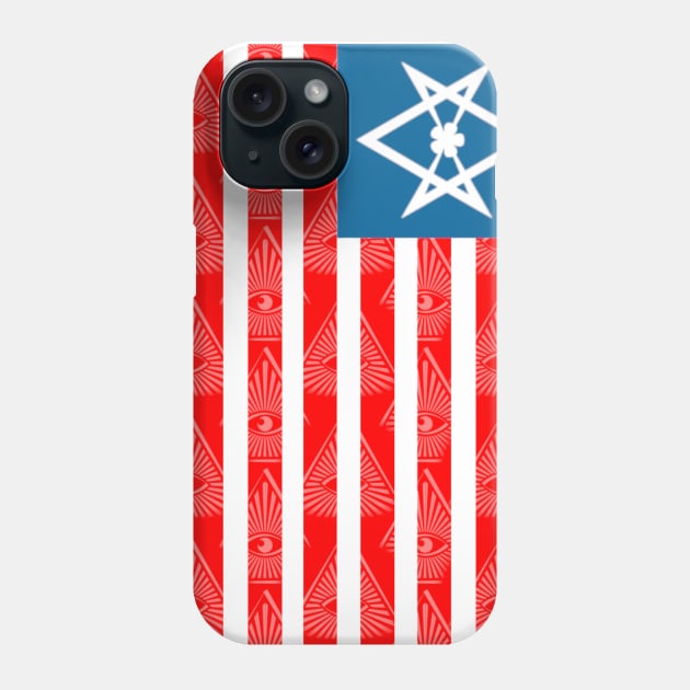 Stars And Stripes - All-Seeing Eye - Unicursal Hexagram. Phone Case by OriginalDarkPoetry