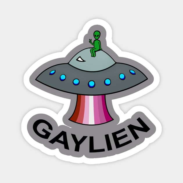 Lesbian Gaylien Pride Alien Magnet by MythicalPride