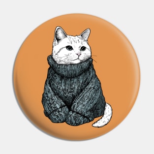 The Sweater Model Cat Pin