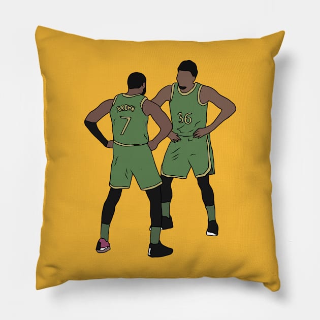 Jaylen Brown And Marcus Smart Dance Pillow by rattraptees