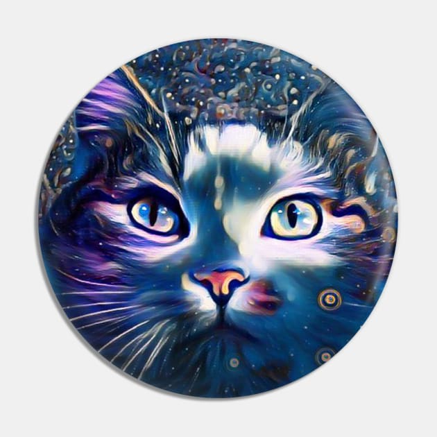 Beautiful cat in moonlight theme Pin by PandLCreations