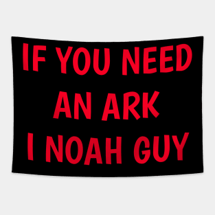 Funny Fishing Noah Ark Boat Christian Pun Text Tapestry