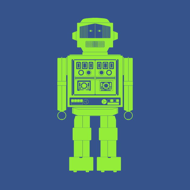 Toy Robot - Green by J. Rufus T-Shirtery