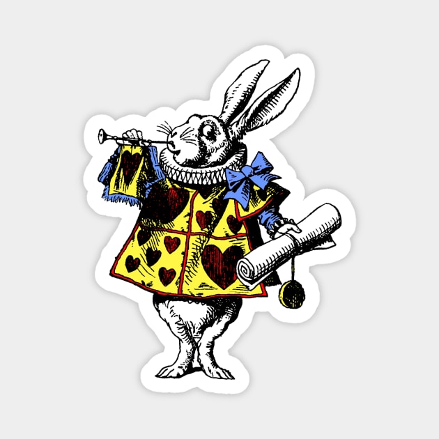 White Rabbit Alice in Wonderland Magnet by Pixelchicken