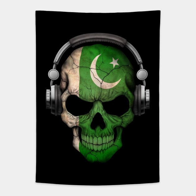 Dark Skull Deejay with Pakistani Flag Tapestry by jeffbartels