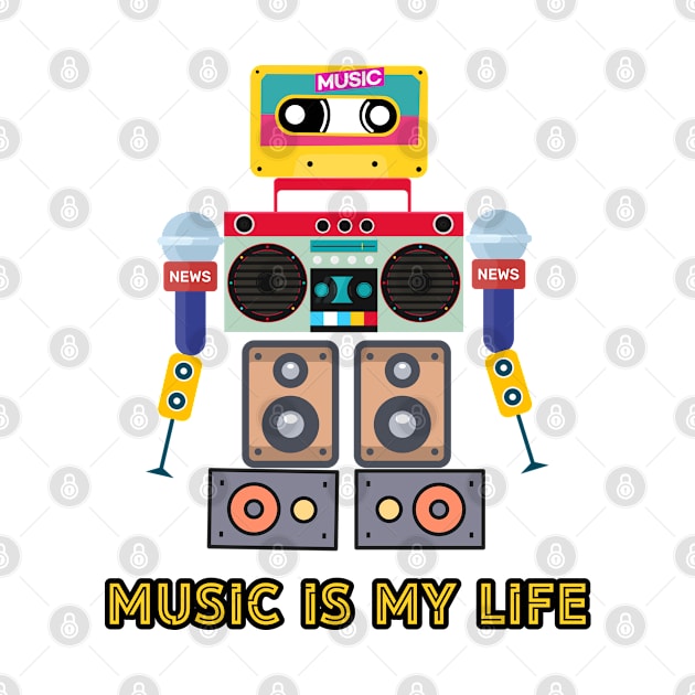 Music is my life,love music, robot by zzzozzo