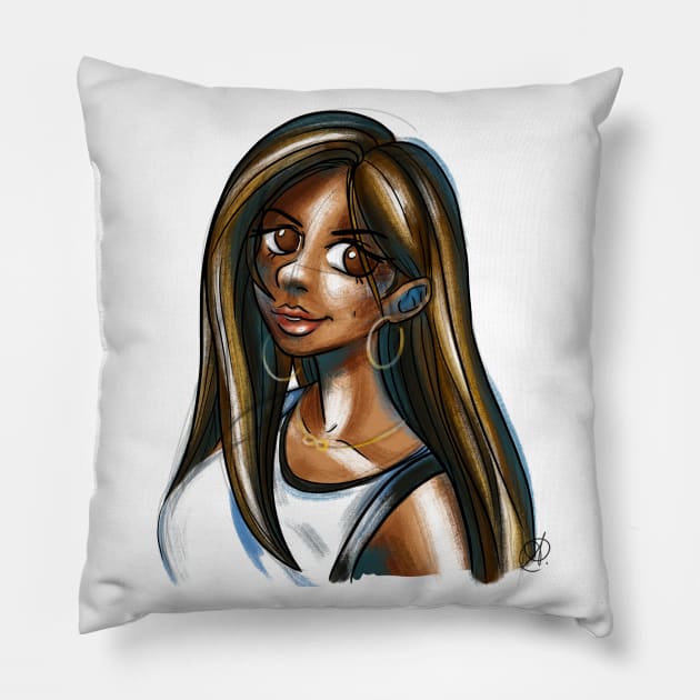 Aliyah Art x Tifa Lockhart Pillow by aliyahart