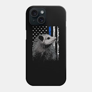 Opossum American Flag Nuzzles, Tee Triumph for Wildlife Admirers Phone Case