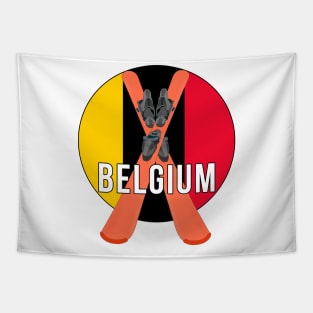 Cool Ski Flag of Belgium Tapestry