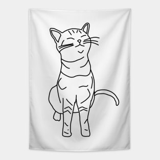 Cat Minimal Animals Doodle Tapestry