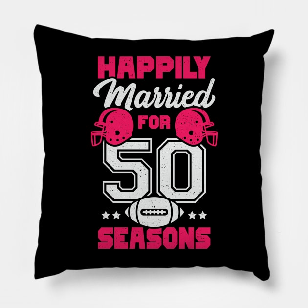Married For 50 Years American Football Couple Gift Pillow by Dolde08
