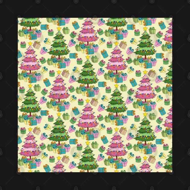 Christmas Trees And Gifts Pattern by Designoholic