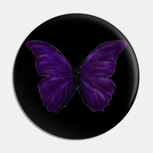 Violet Butterfly realistic Pin