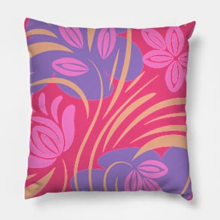 Abstract folk floral art. Flowers print, poster. Pillow