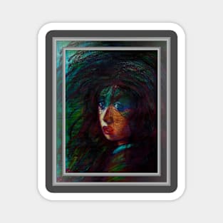 Blue-eyed Eurydice Falling into Abstraction Magnet