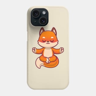 Cute Fox Meditating Yoga Cartoon Phone Case