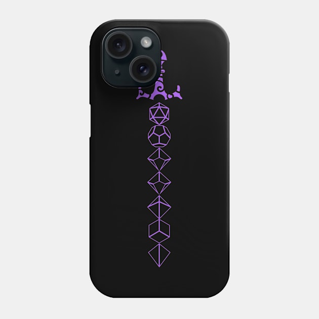 Purple Polyhedral Seven Dice Set Tabletop RPG Addict Phone Case by dungeonarmory