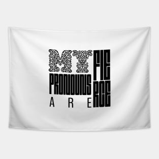 Express Yourself! Custom Pronoun Rainbow Unique Pride Merch Tapestry