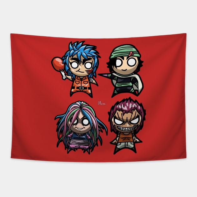 Chibi Heavenly Kings 2 Tapestry by AJH designs UK