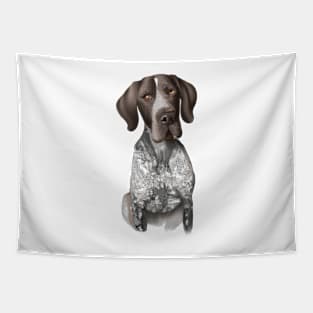 Cute German Shorthaired Pointer Drawing Tapestry