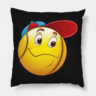 Baseball Smiley Face Emoticon Pillow