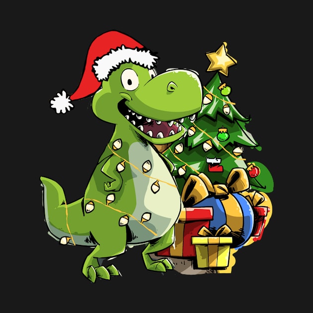 Christmas Dinosaur T-Rex by iHeartDinosaurs