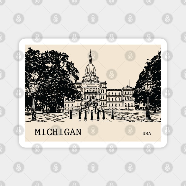 Michigan State USA Magnet by Lakeric
