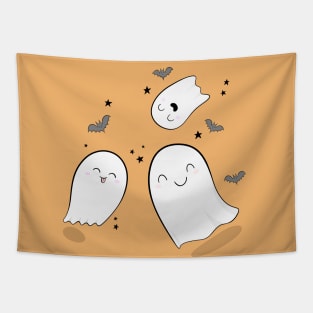 Cute Ghosts and Bats Tapestry