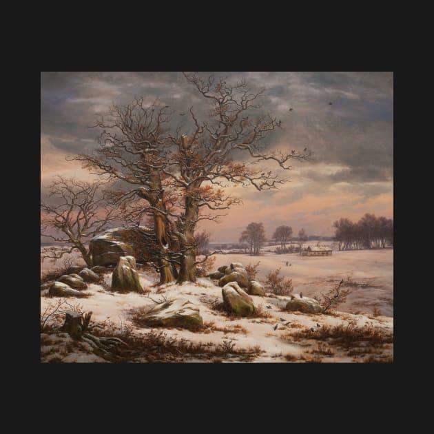 Winter Landscape near Vordingborg, Denmark by Johan Christian Dahl by Classic Art Stall