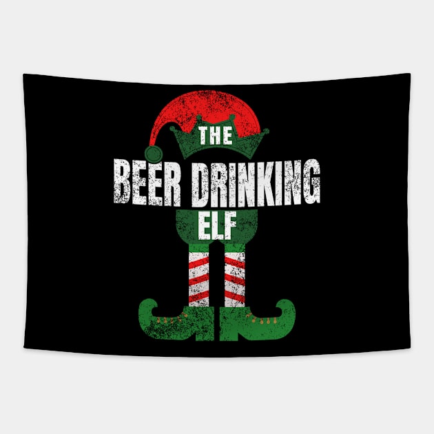 Beer Drinking Elf Christmas Gifts Costume Family Matching Tapestry by Smoothbeats