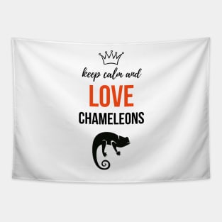 Keep Calm And Love Chameleons Tapestry