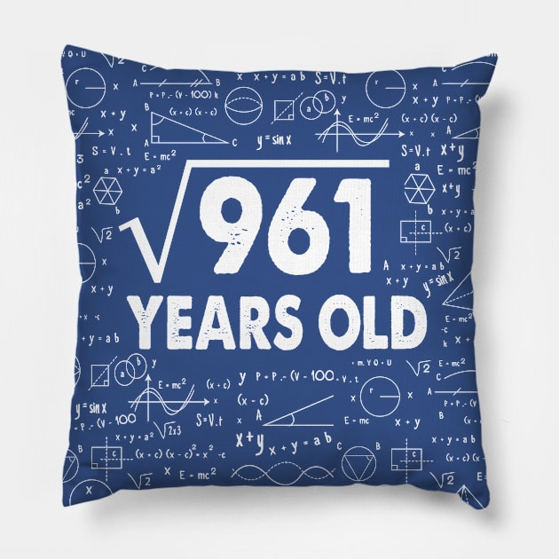 Square Root of 961 31th Birthday 31 Years Old Math Science Lover Gifts Nerdy Geeky Gift Idea Pillow by smtworld