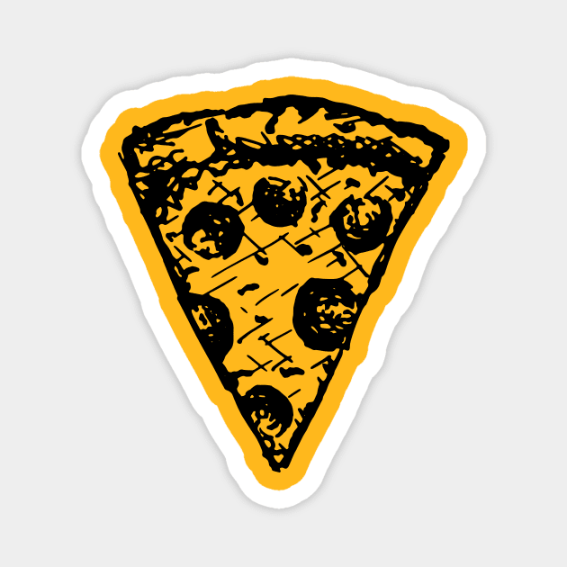 Ink Pizza Slice Sketch Magnet by InkyArt