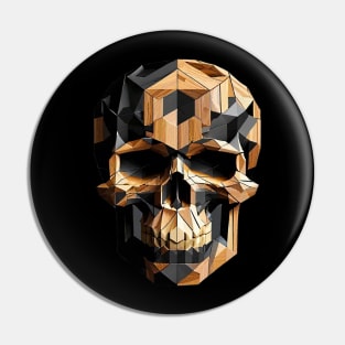 Skull Art Wood Design Pin