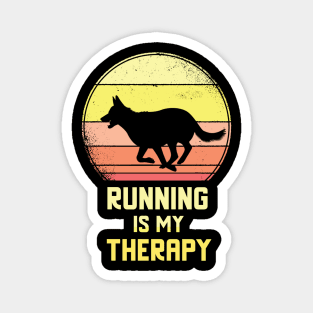 Running Is My Therapy Vintage Retro Motivation Magnet